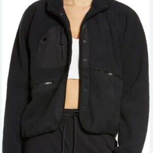 Free People Hit The Slopes Fleece Jacket black small